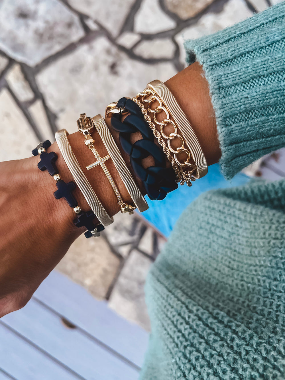 Black Cross Bracelet - Erimish