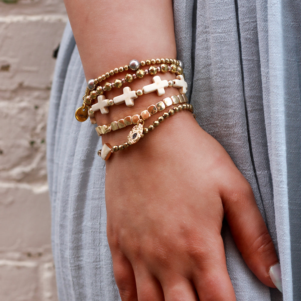White Cross Bracelet - Erimish