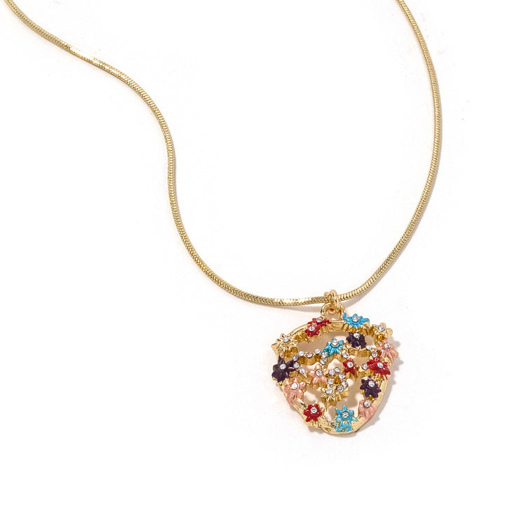 Flower Skull Necklace