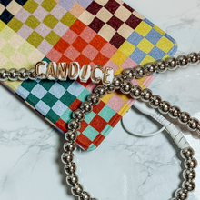 Beaded Phone Charger Metallic Silver