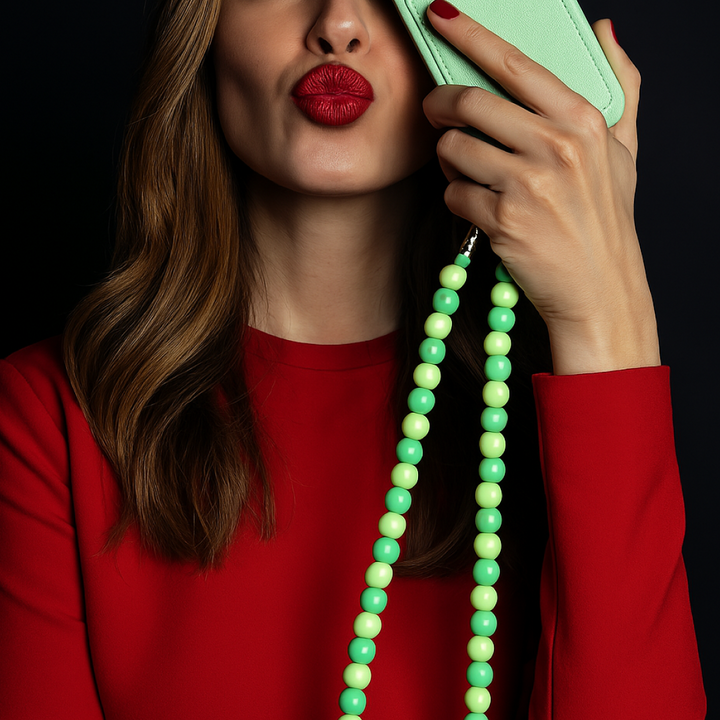 Beaded Phone Charger Green