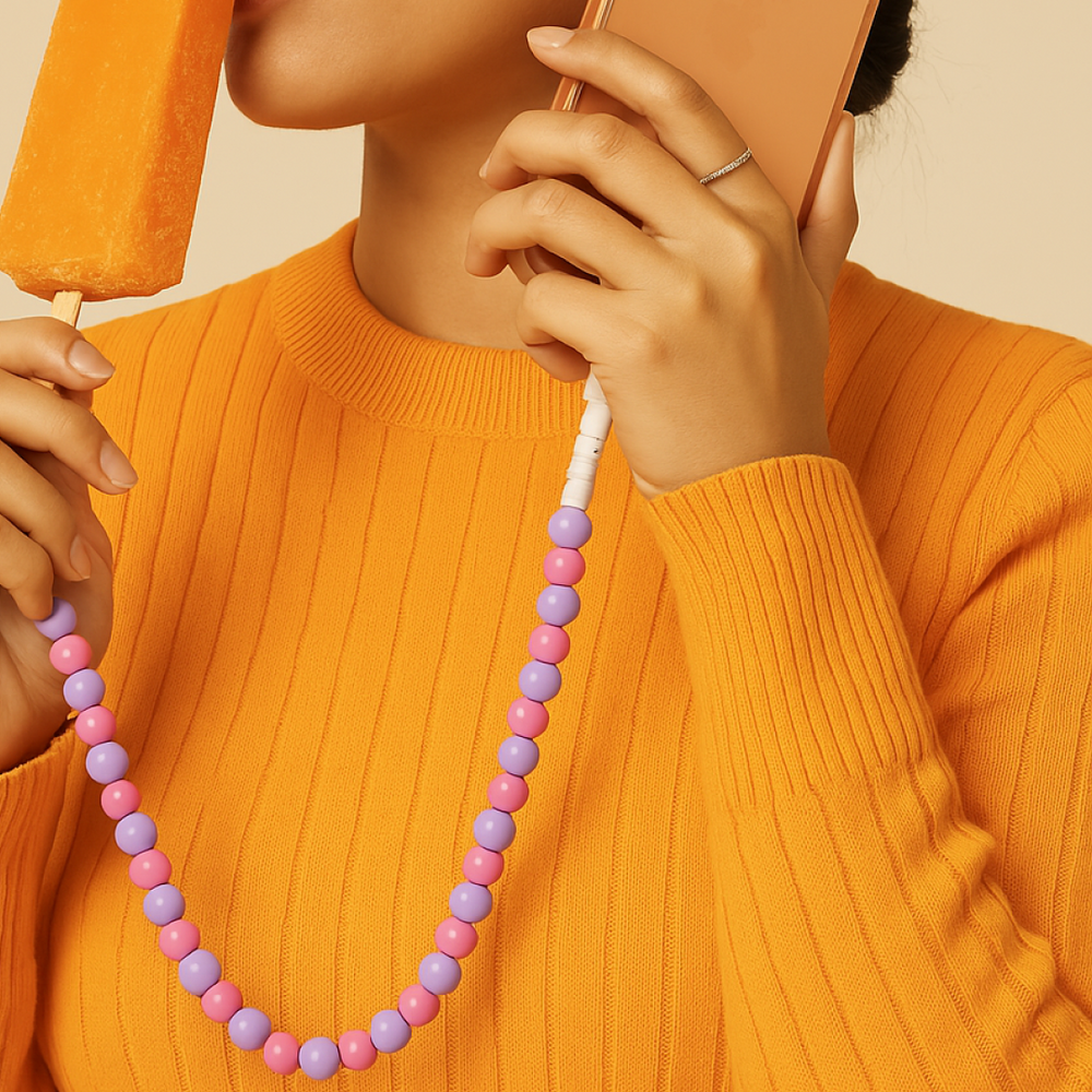 Beaded Phone Charger Cotton Candy - Erimish