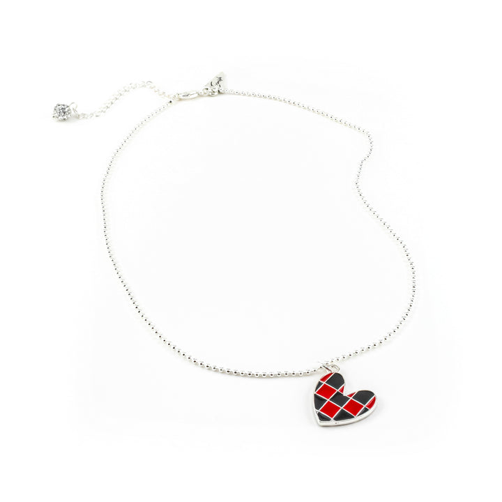 Checkered Heart Johnny Silver Necklace