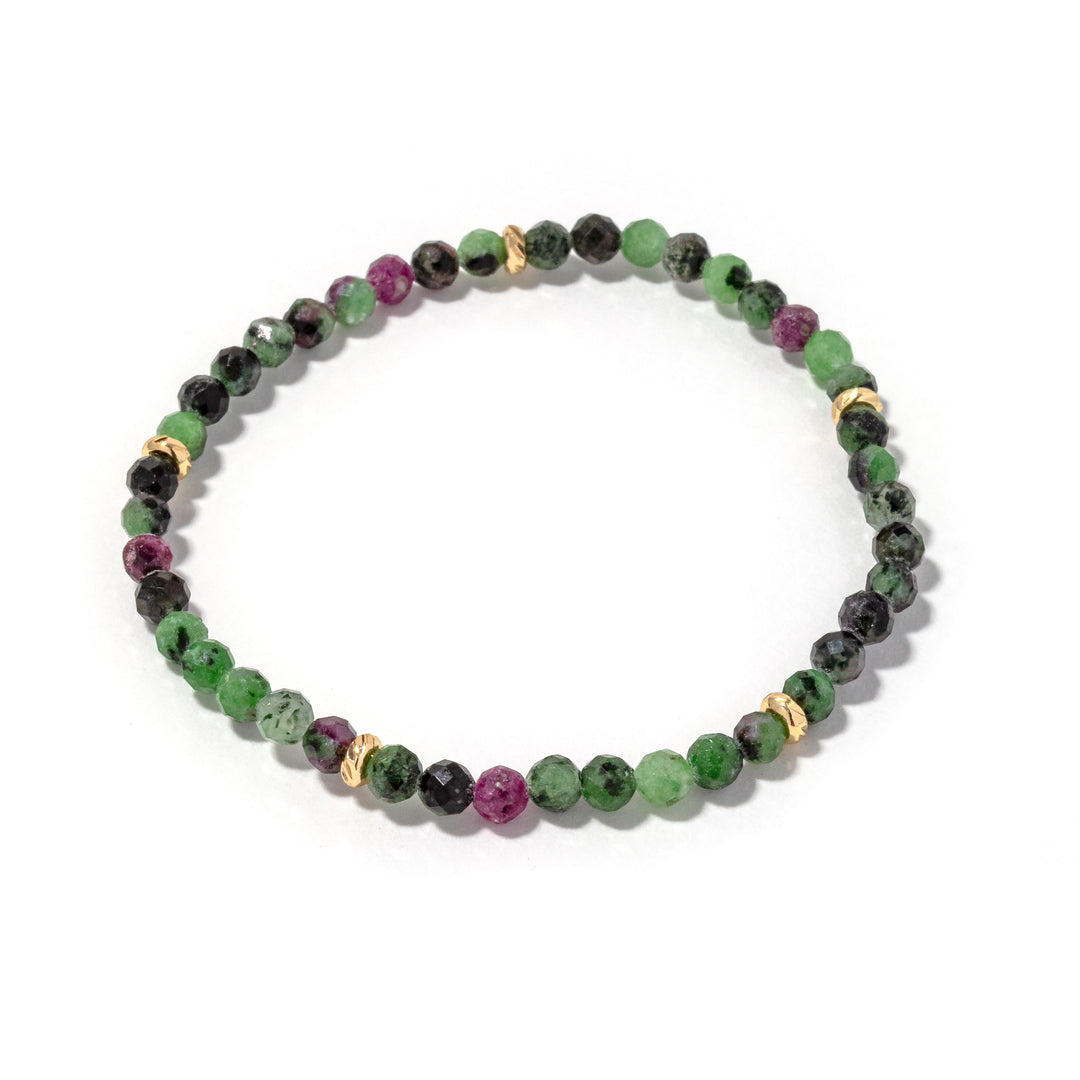 Plus Size 14k Gold Filled Epidote Gemstone Bracelet 4mm