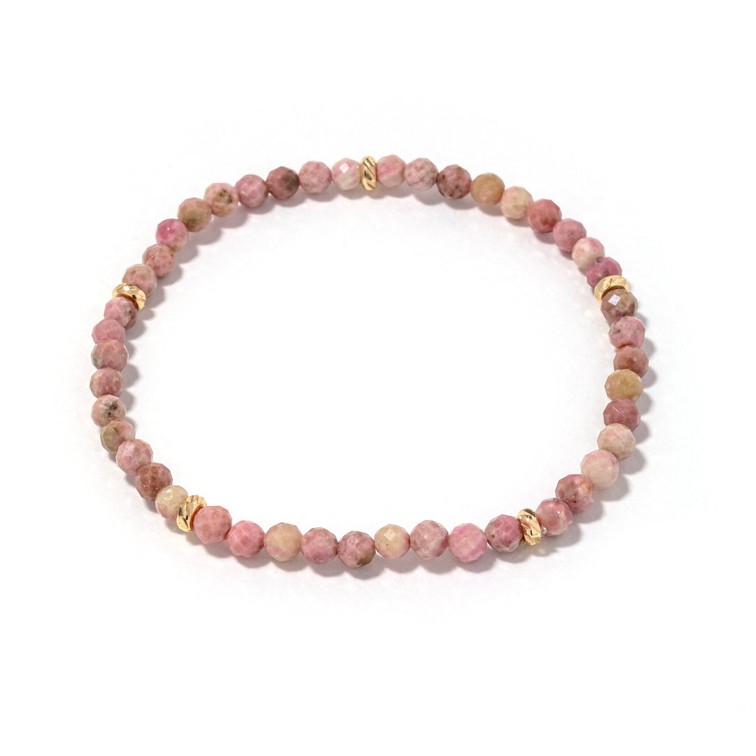 14k Gold Filled Mahogany Grain Gemstone Bracelet 4mm