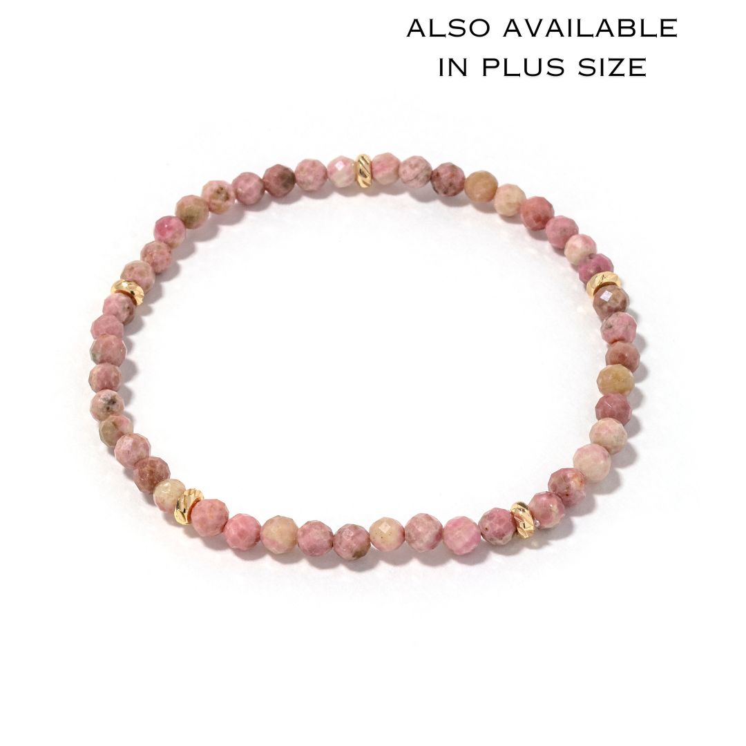 14k Gold Filled Mahogany Grain Gemstone Bracelet 4mm