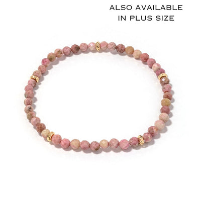 14k Gold Filled Mahogany Grain Gemstone Bracelet 4mm