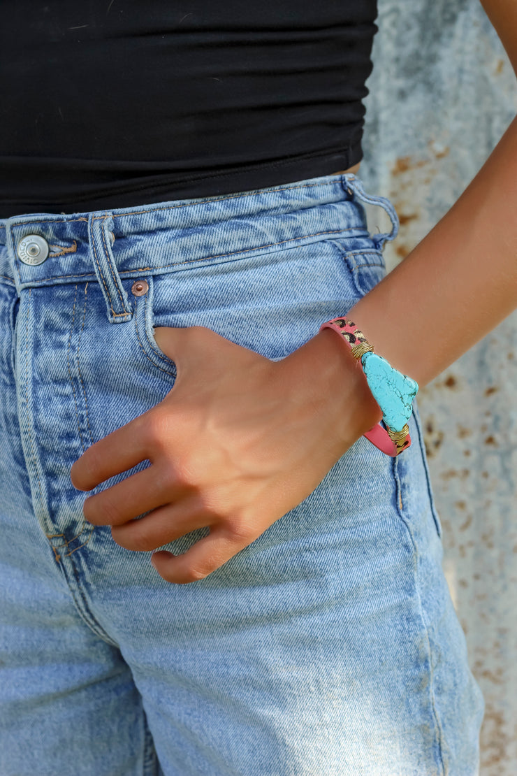Baby Pink Leopard Cuff