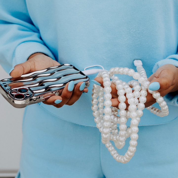 Beaded Phone Charger Pearl