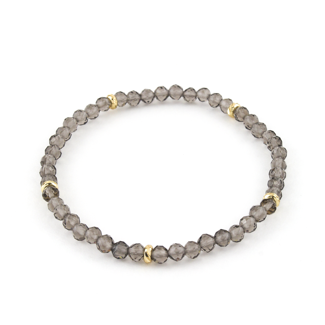 14k Gold Filled Ice Obsidian Gemstone Bracelet 4mm - Erimish