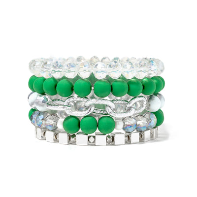 Plus Size Team Spirit Stack Green/White