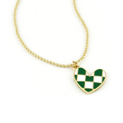 Checkered Heart Jason Necklace