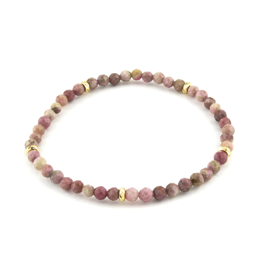 14k Gold Filled Mahogany Grain Gemstone Bracelet 4mm - Erimish