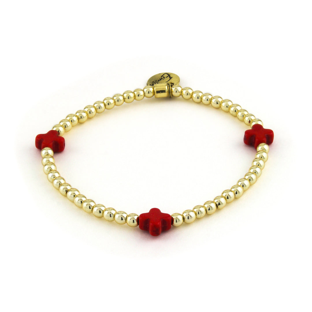 Mini Cross Bracelet Red - Erimish