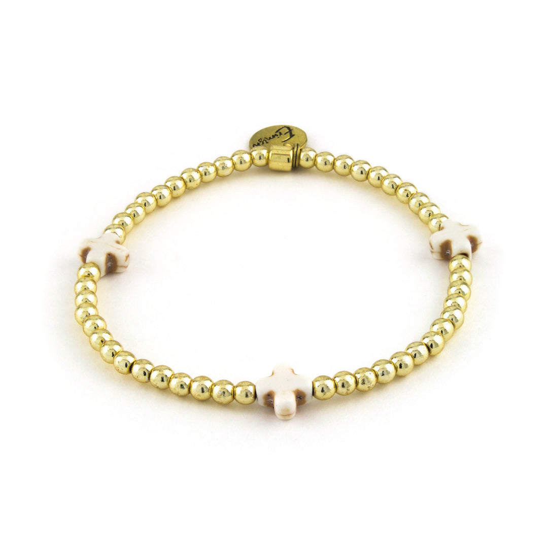 Mini Cross Bracelet White - Erimish