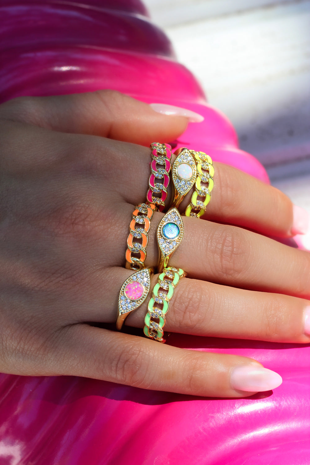 Neon Chain Ring Orange - Erimish