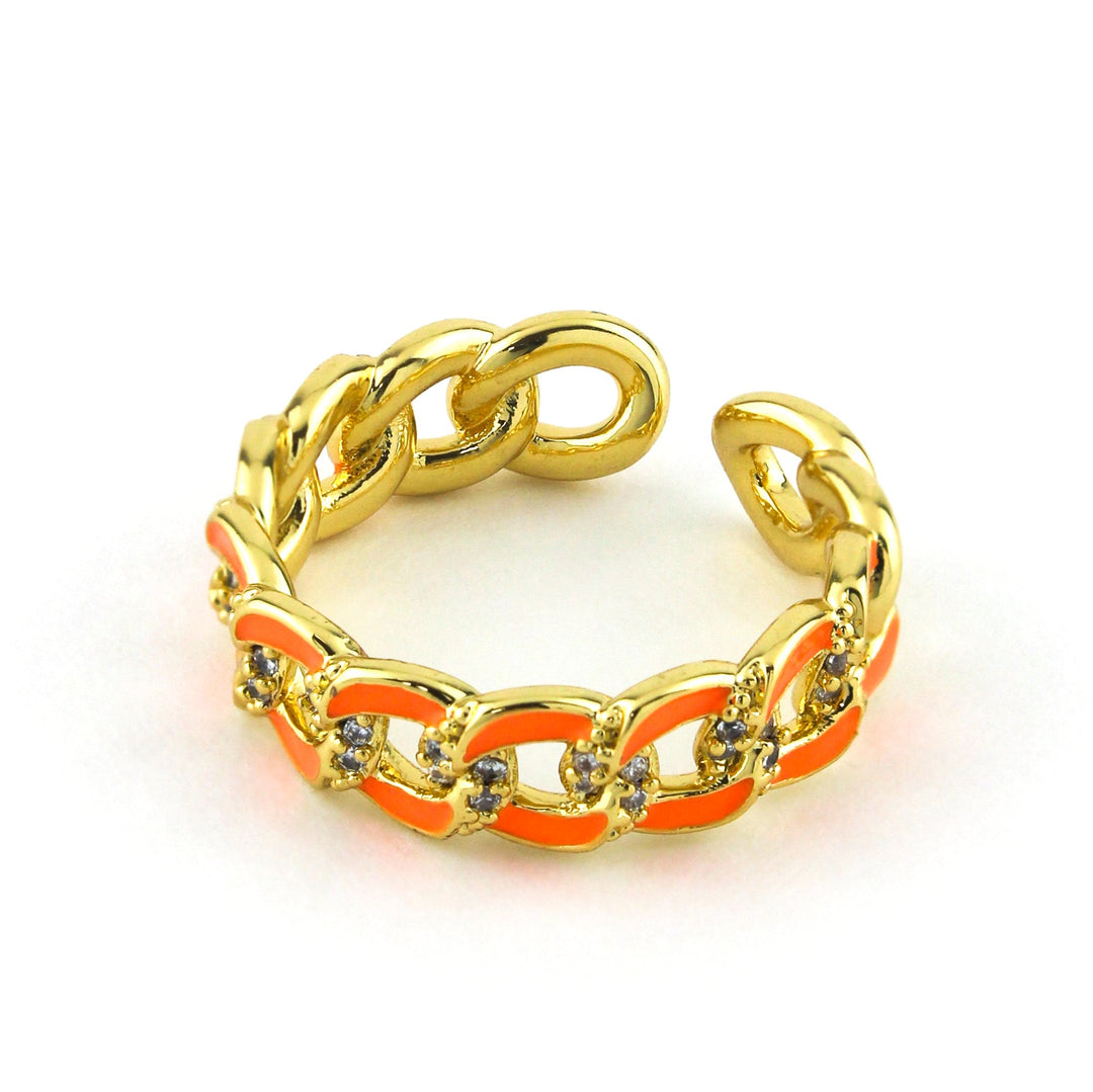 Neon Chain Ring Orange - Erimish