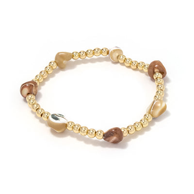 Plus Size Neutral Shell Bracelet 4mm