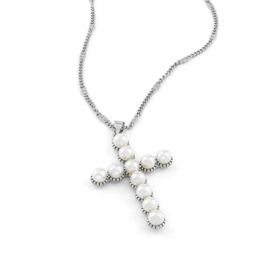 Pearl Cross Necklace - Erimish