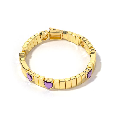 Plus Size Queen of Hearts Bracelet Purple