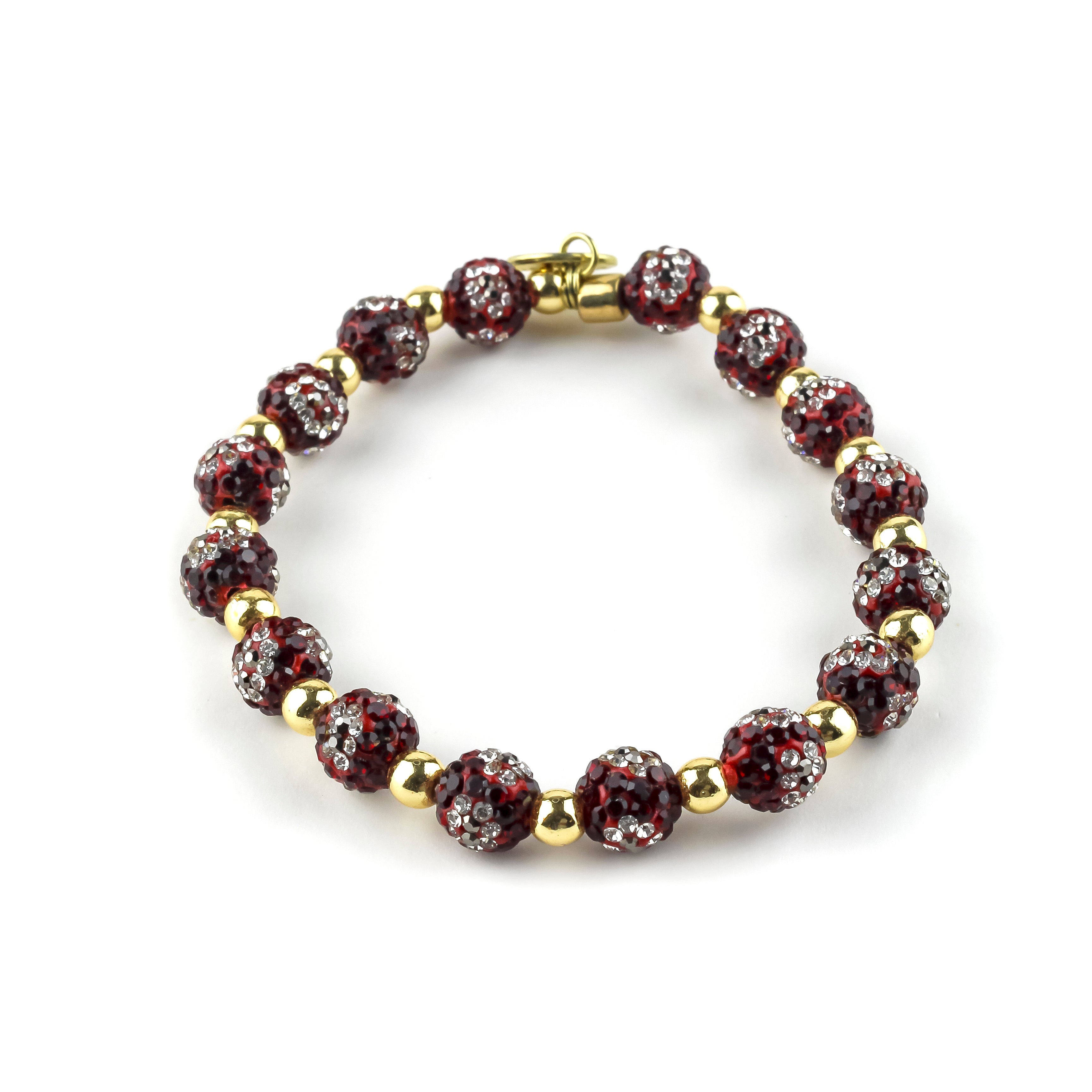 Shamballa bracelet, black string with red zircon ball | Jewellery Eshop EU