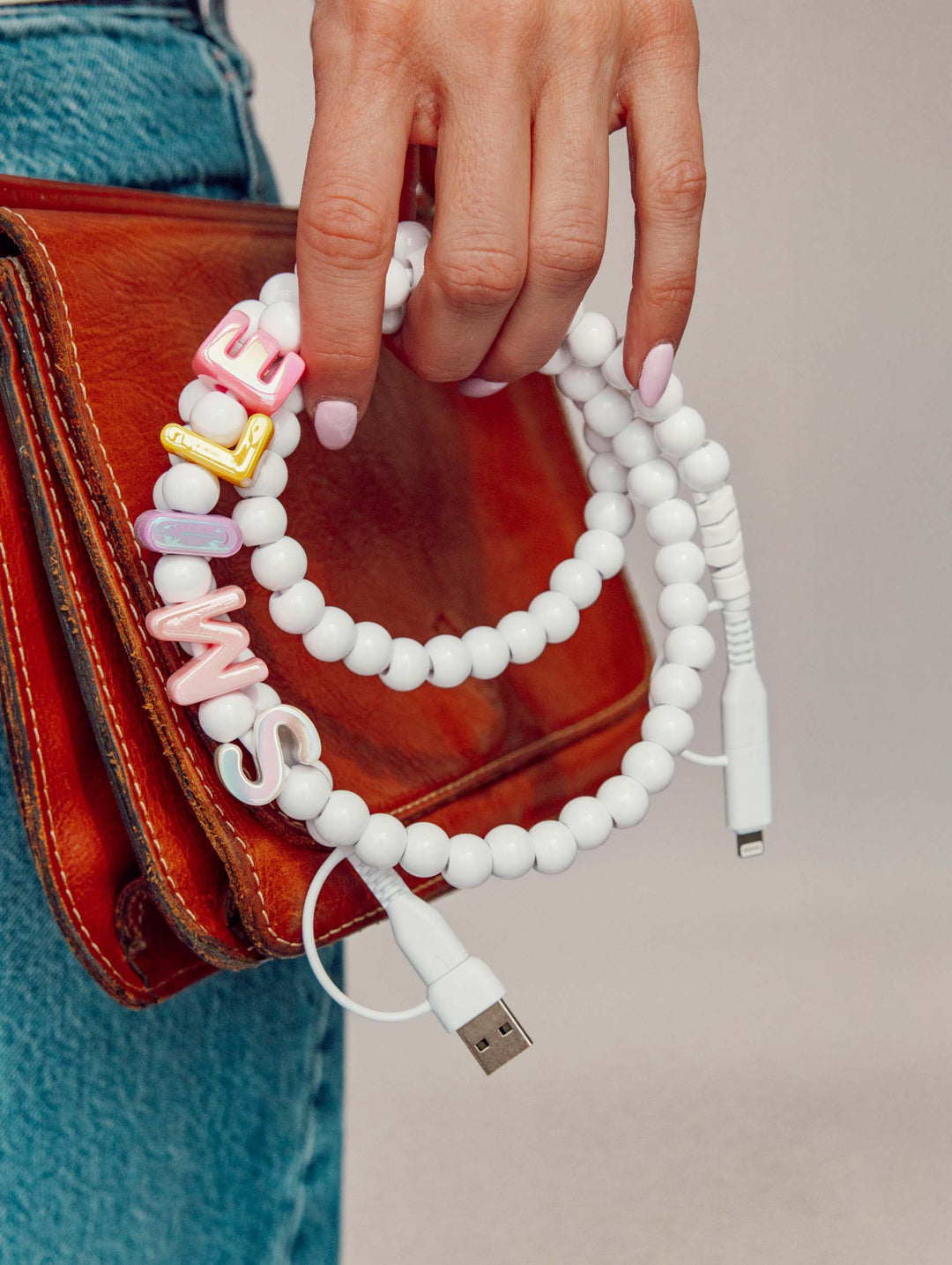 Beaded Phone Charger Smile Chalk