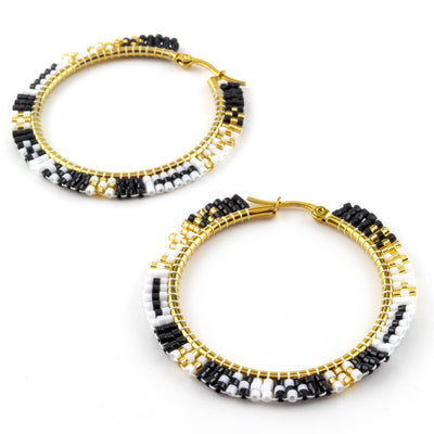 Sunburst Earrings Black & White