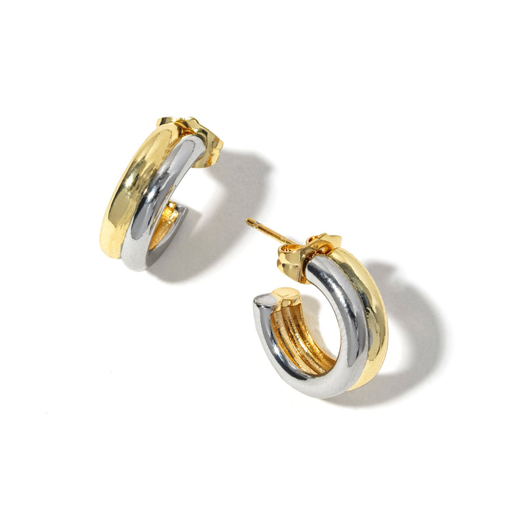Two Toned Hoop Earrings - Erimish