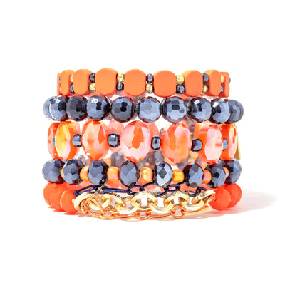 Plus Size Team Spirit Stack Orange/Navy