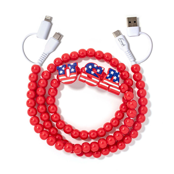 Beaded Phone Charger Redhot USA