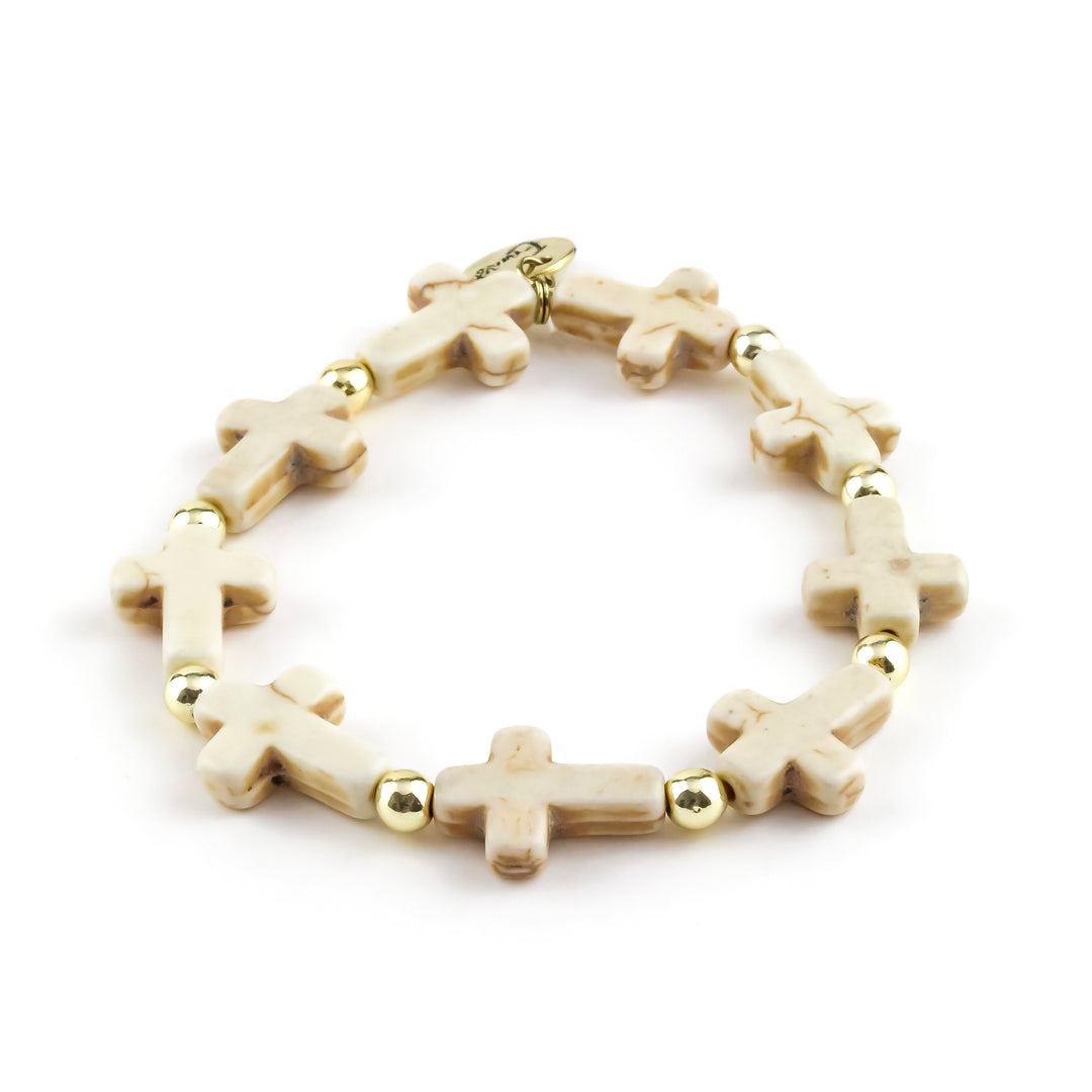 White Cross Bracelet - Erimish
