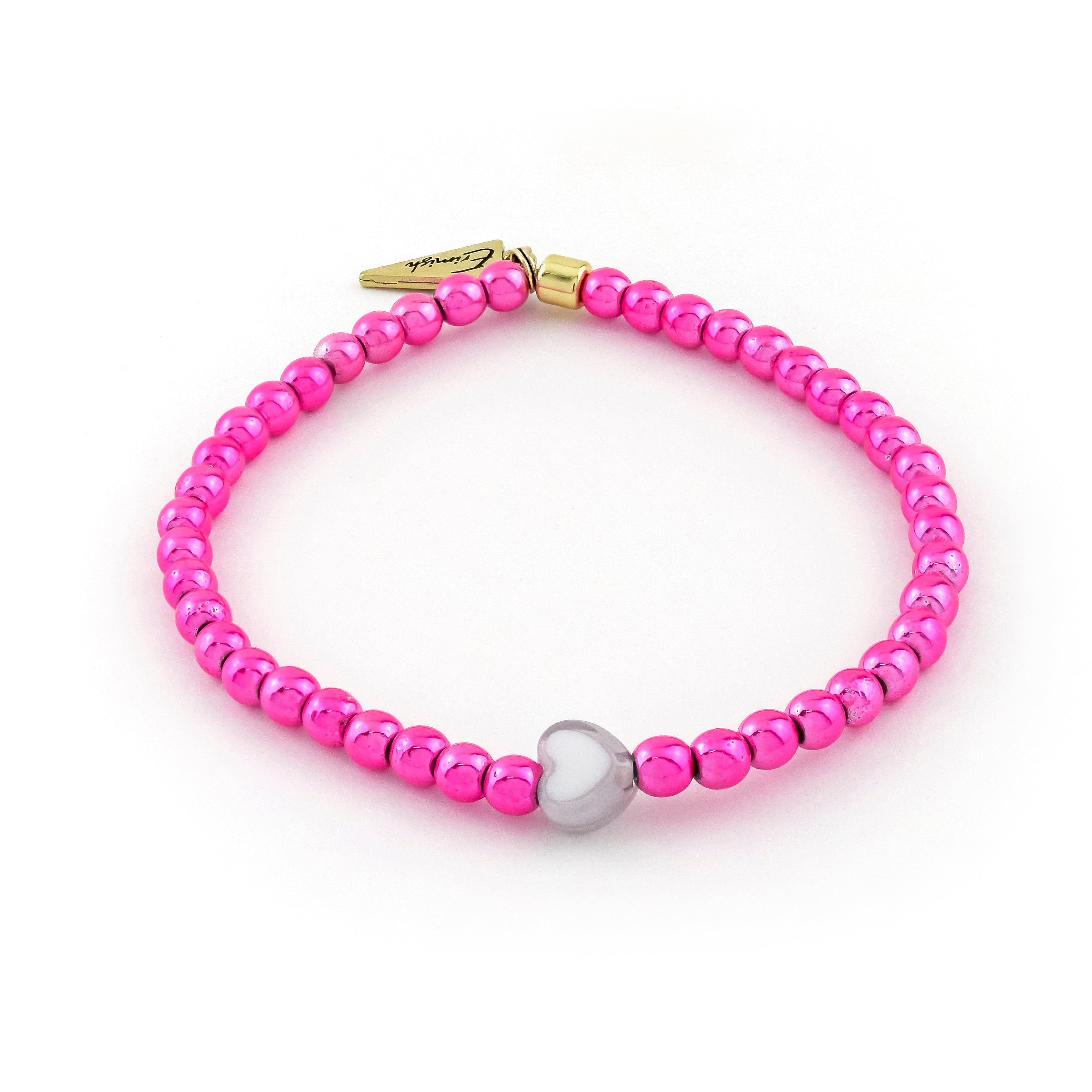 Hot Pink Marble Stripe I Handmade Beaded Bracelets for Women I Cana Capri