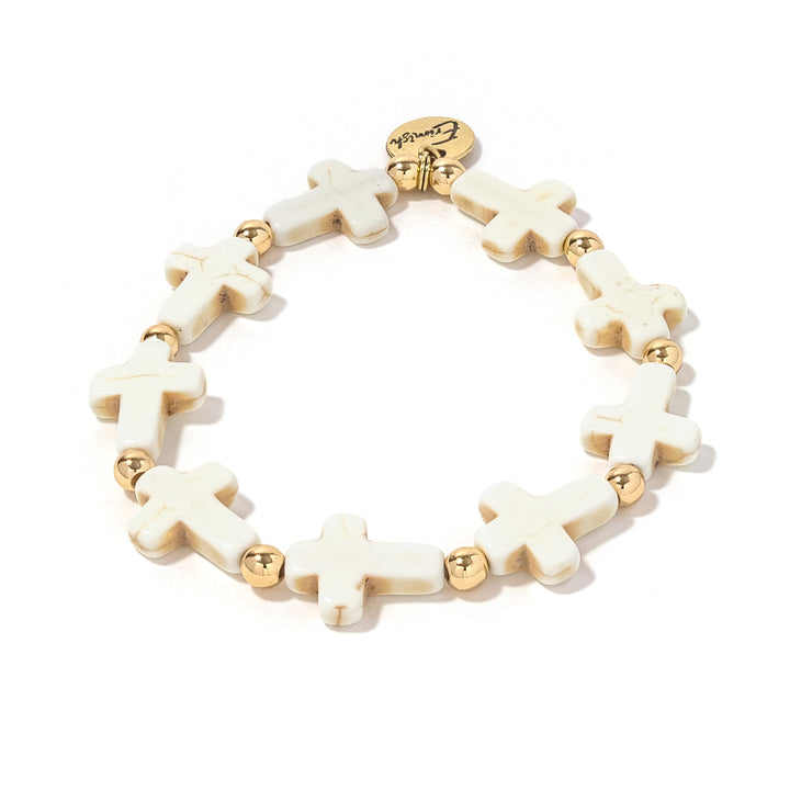 White Cross Bracelet