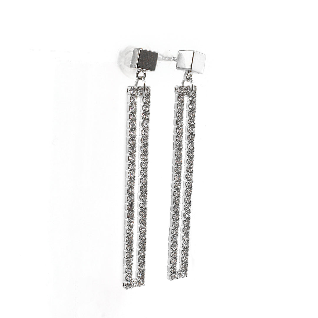 Zipper Earrings Silver