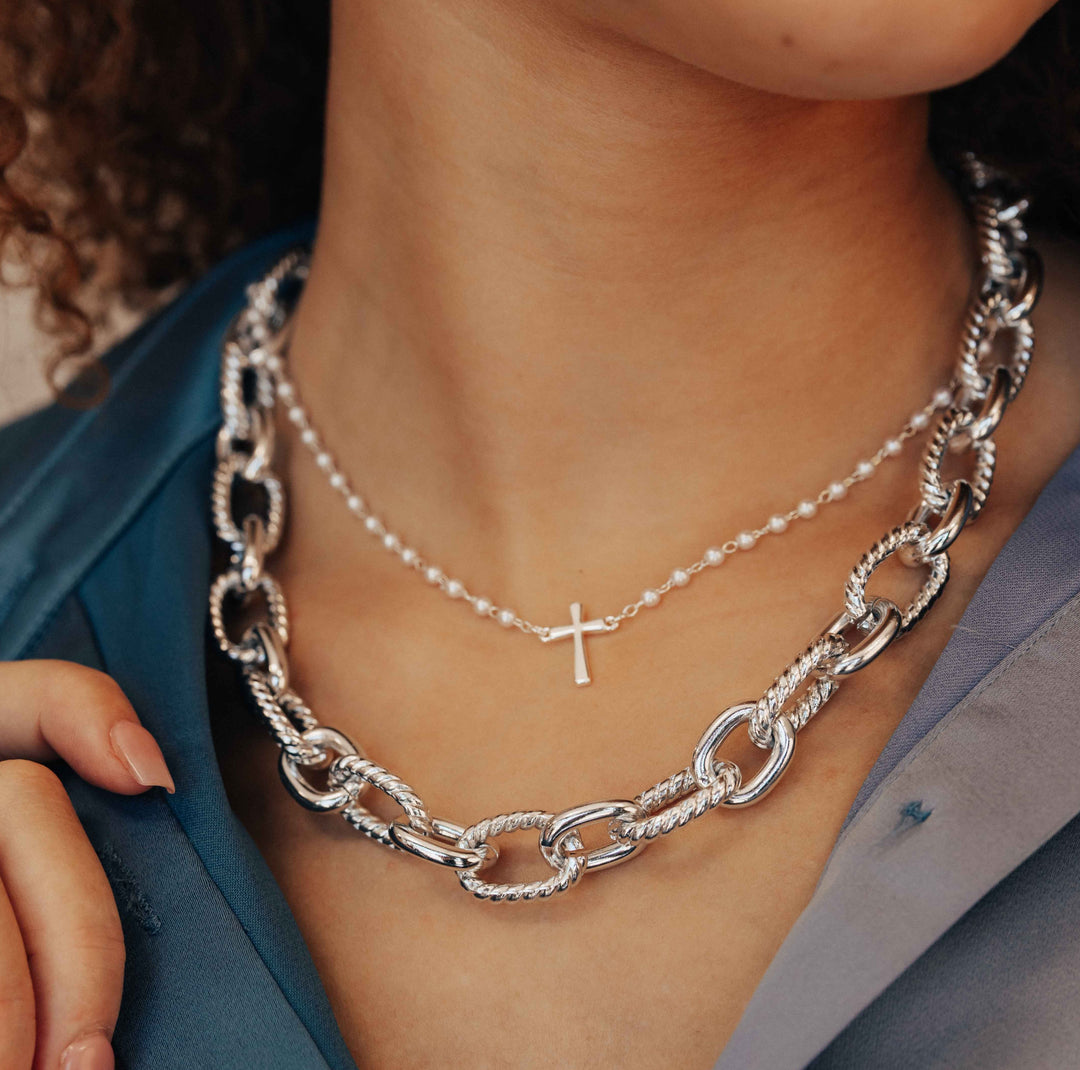 Pearl Cross Necklace
