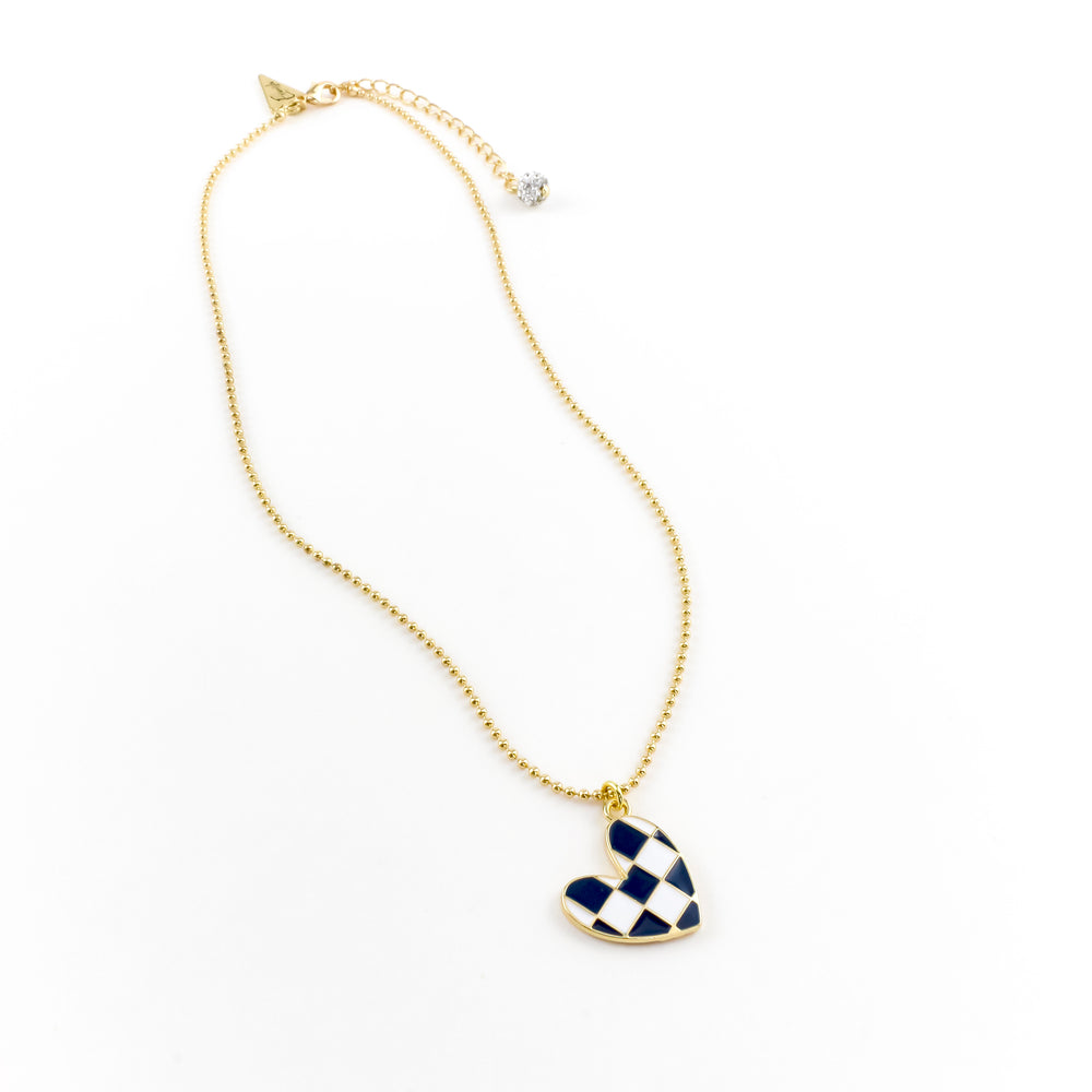 Checkered Heart Justin Necklace - Erimish
