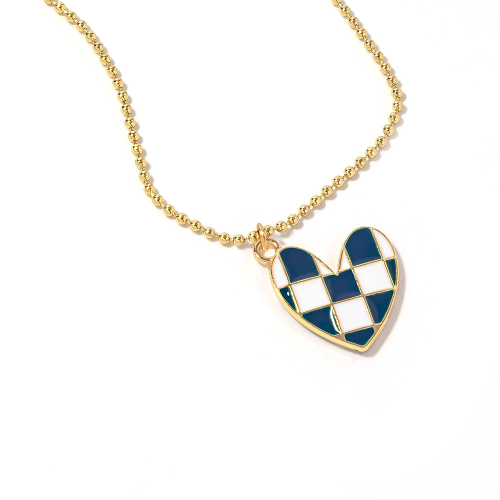 Checkered Heart Justin Necklace - Erimish