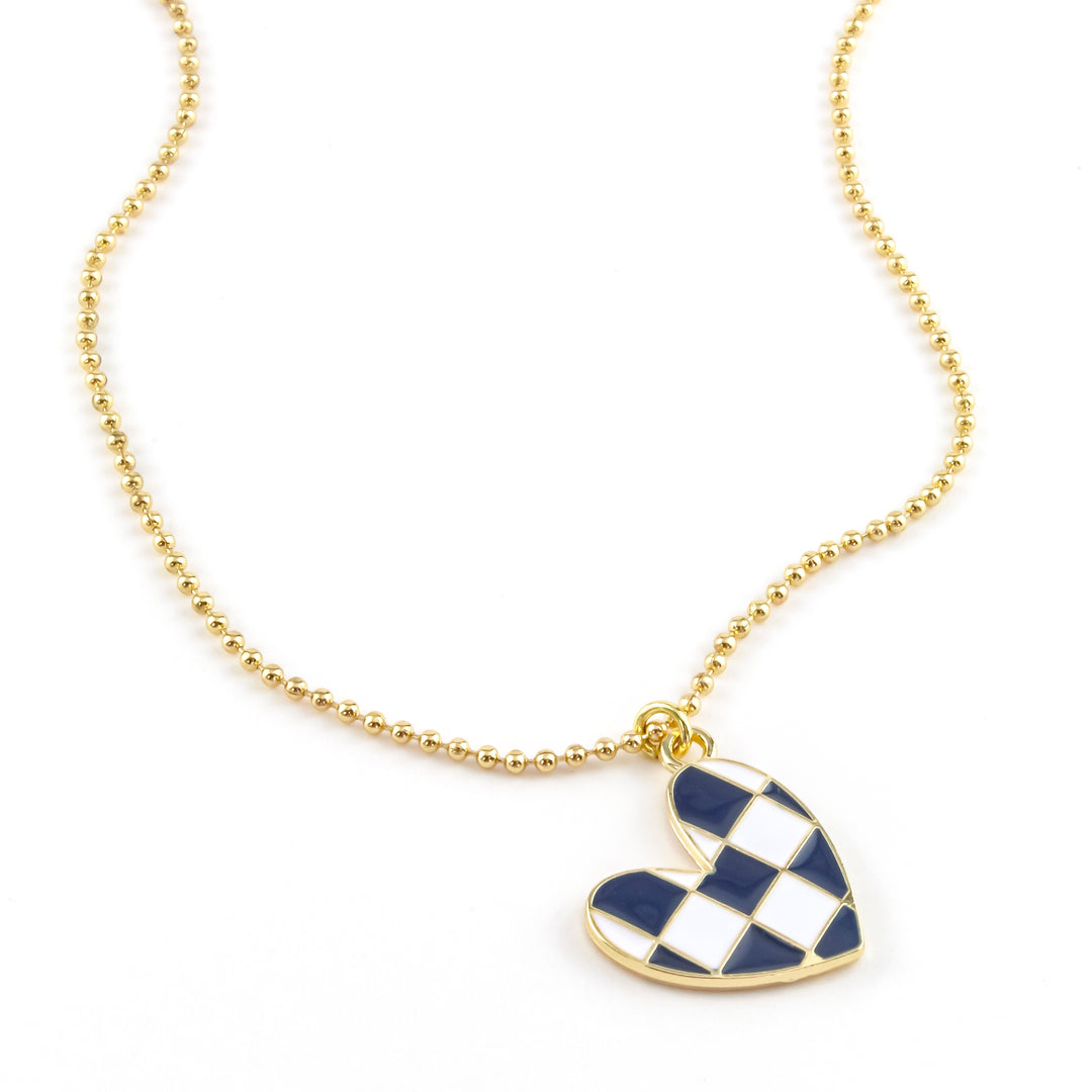 Checkered Heart Justin Necklace - Erimish