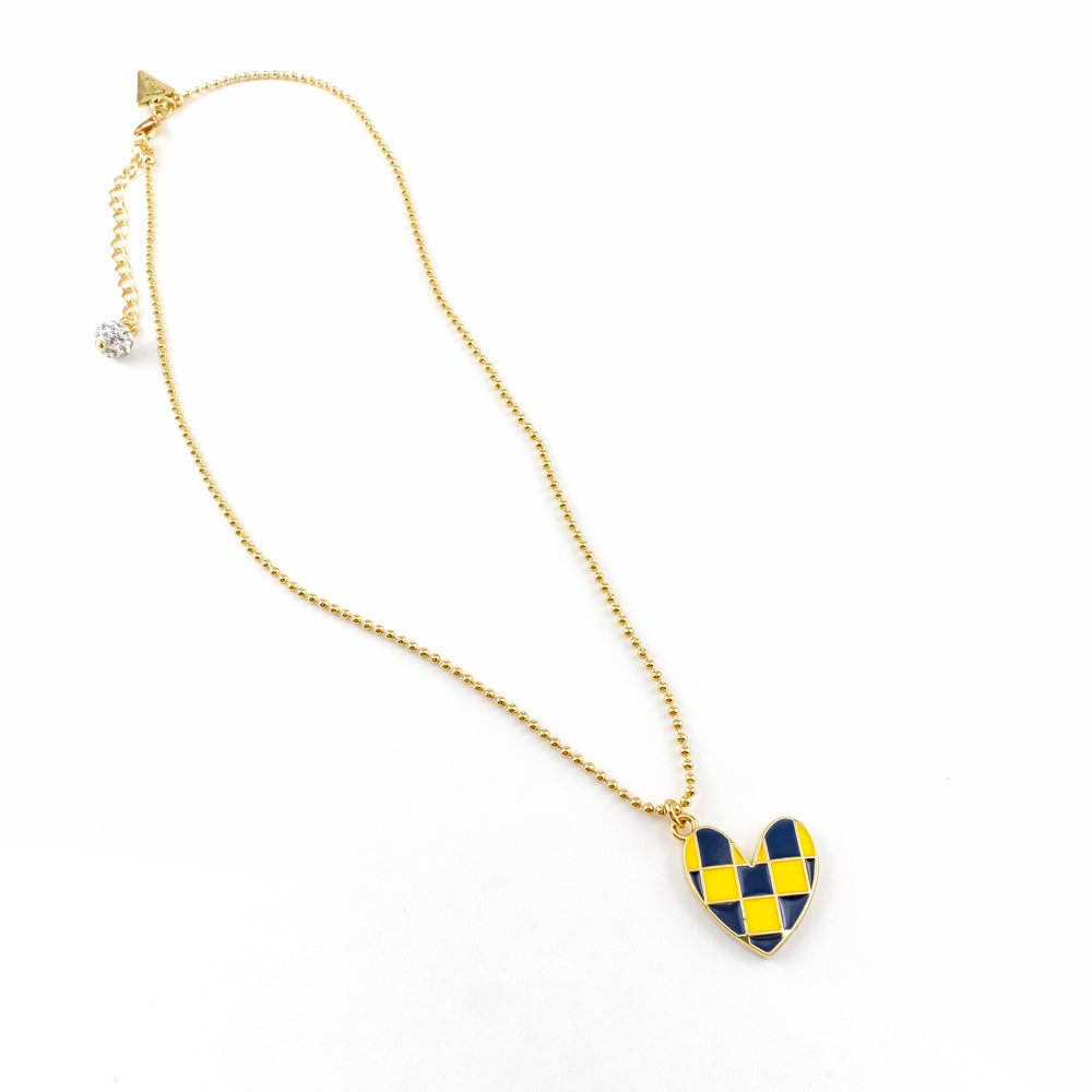 Checkered Heart Aaron Necklace - Erimish