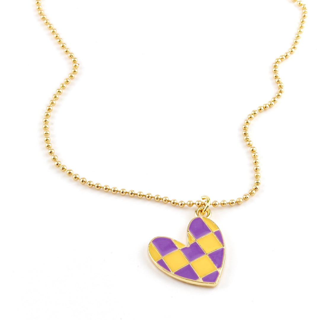 Checkered Heart Brandon Necklace