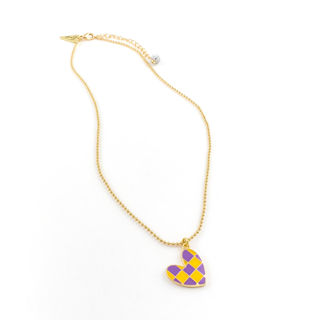 Checkered Heart Brandon Necklace