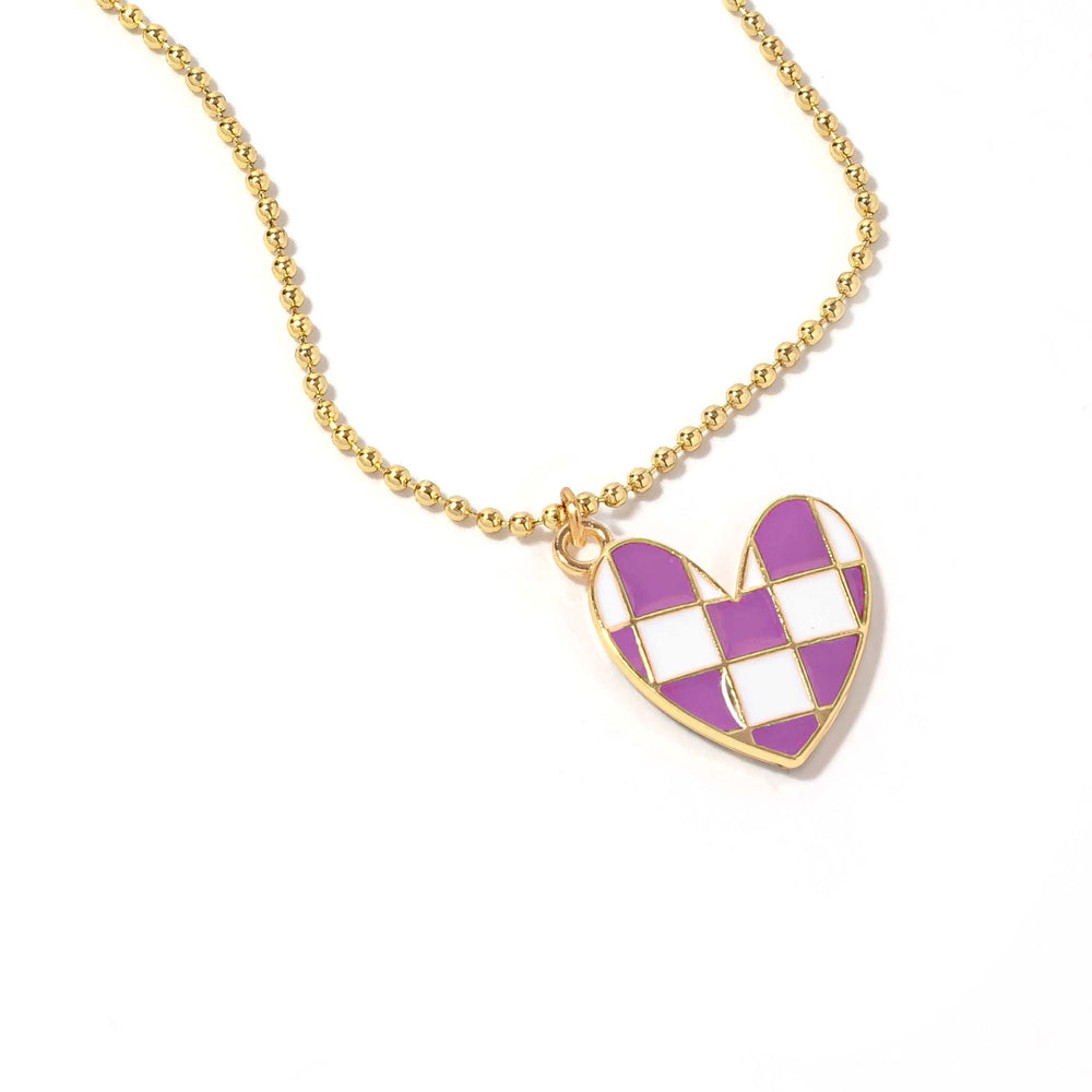 Checkered Heart Daniel Necklace - Erimish