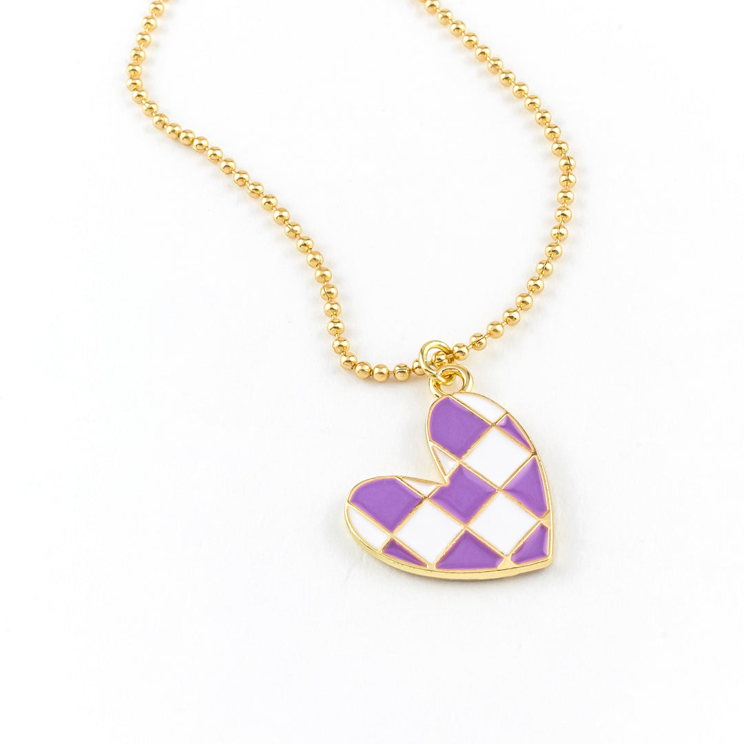 Checkered Heart Daniel Necklace - Erimish