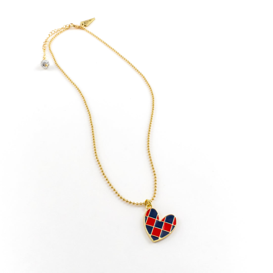 Checkered Heart Parker Necklace
