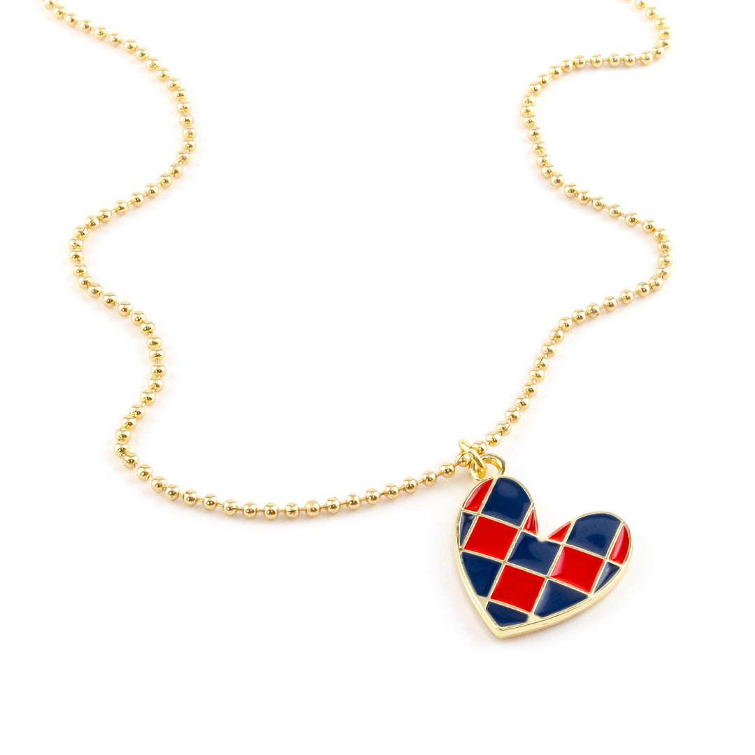 Checkered Heart Parker Necklace