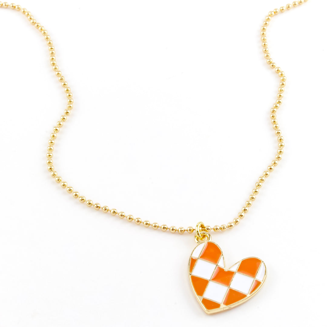 Checkered Heart Walter Necklace