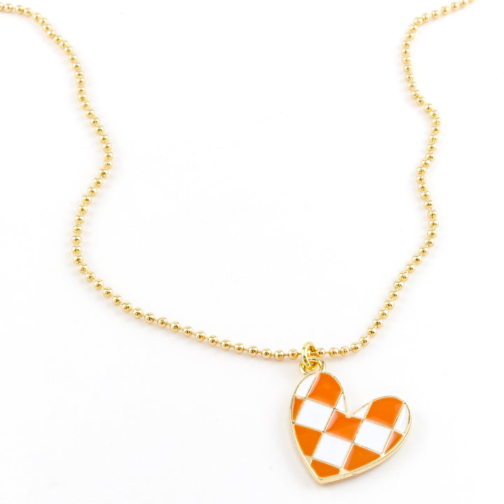 Checkered Heart Walter Necklace