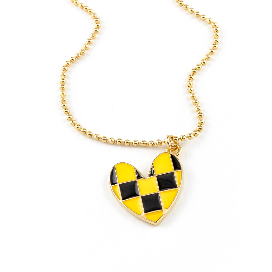 Checkered Heart Will Necklace