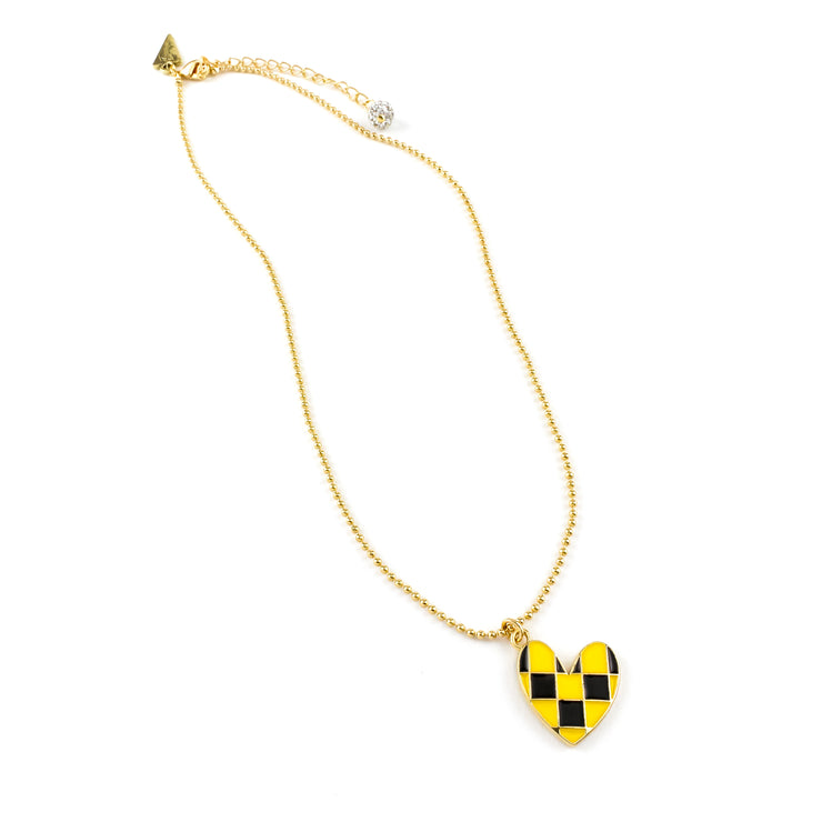 Checkered Heart Will Necklace