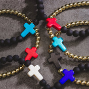 Cross Bracelet Black/Turquoise